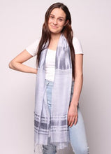 Load image into Gallery viewer, Woman wearing grey alloy scarf