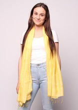 Load image into Gallery viewer, Woman wearing yellow colored scarf
